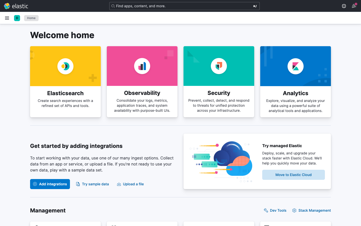 Kibana Startseite